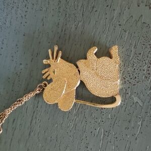 Vintage 70s Gold Mouse Hinged Runway Statement Necklace